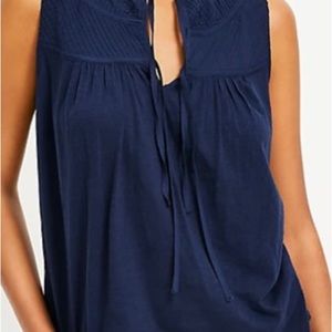 Loft XL navy double tie sleeveless top